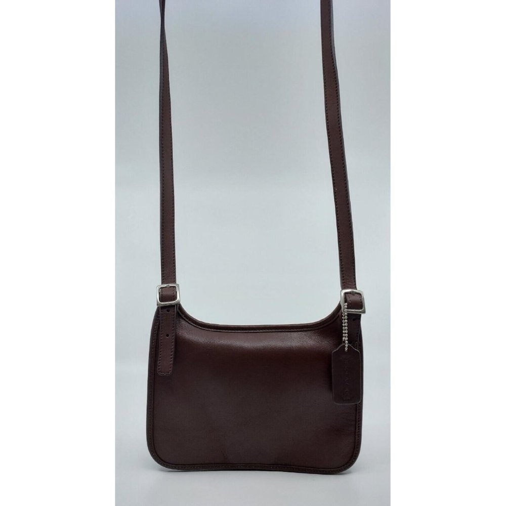 Coach Vintage Brown Leather Hippie Flap Slim Legacy Shoulder Saddle Bag Purse